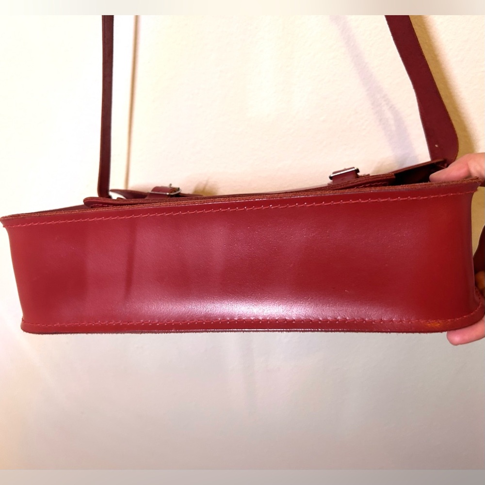 Cambridge Satchel Company 14 Inch Satchel in Red leather messenger bag academia - Picture 6 of 12